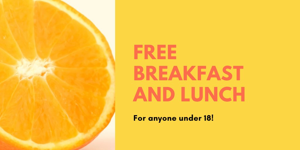 SunnyvaleSD's tweet photo. Free meals for anyone under 18 will be available starting Sept. 9 at Bishop, Columbia Middle, Lakewood, San Miguel, Vargas, and Ellis! More information here: https://t.co/GrXs8Xrk2R https://t.co/dv4V0y2KOH