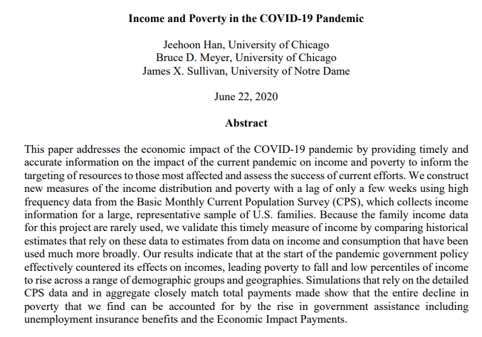 It was so successful that by some measures, poverty rates actually FELL during lockdowns. https://bfi.uchicago.edu/wp-content/uploads/BFI_WP_202084.pdf