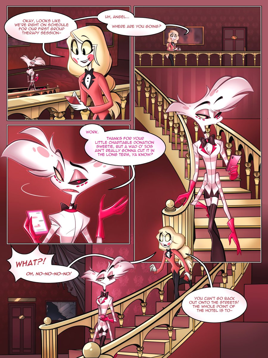 I thought I would write a fic, but then I just decided to turn it into a full comic lol 

"Unexpected" <PART 1>

(eventually it will be #radiodust )
#HazbinHotel #HazbinHotelAngelDust #HazbinHotelcharlie #hazbinhotelvaggie #hazbinhotelvalentino 