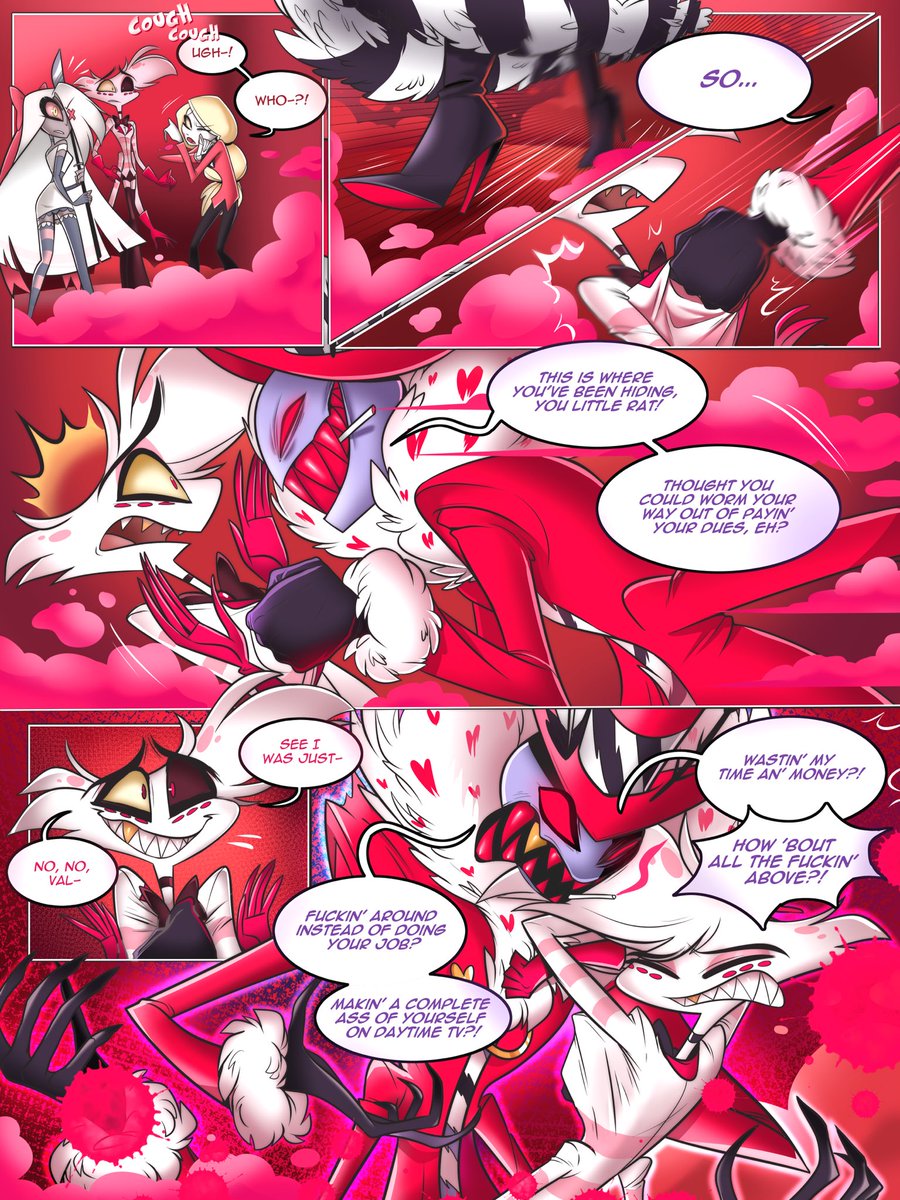 I thought I would write a fic, but then I just decided to turn it into a full comic lol 

"Unexpected" <PART 1>

(eventually it will be #radiodust )
#HazbinHotel #HazbinHotelAngelDust #HazbinHotelcharlie #hazbinhotelvaggie #hazbinhotelvalentino 