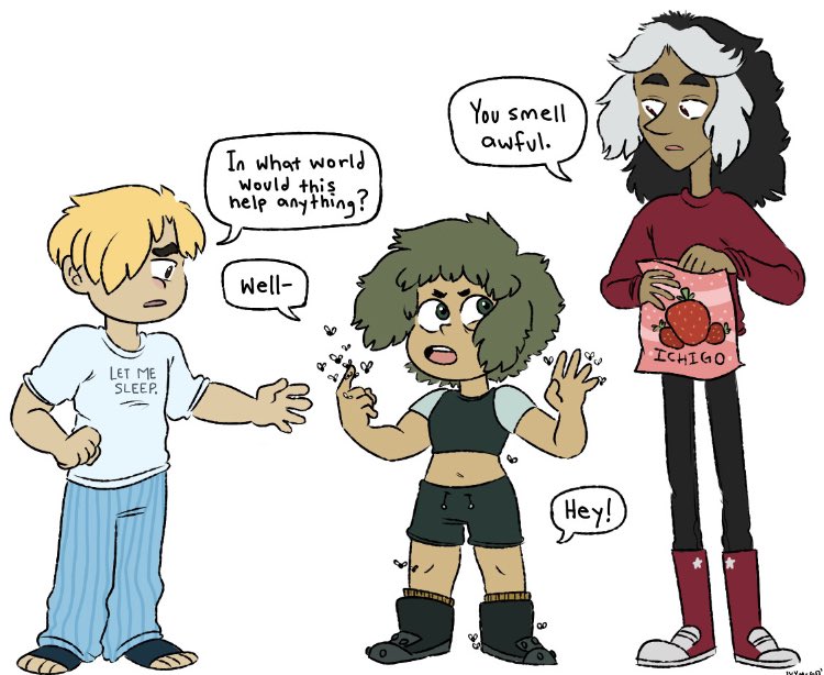 The bug girl is mine, The other two heroes belonged to @cvrean 