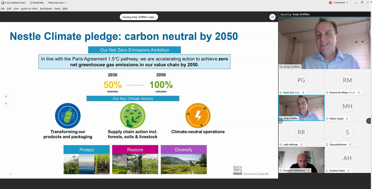 "We want to change mainstream food systems. Protecting and restoring landscapes is key for #climateneutrality!" - Andy Griffiths, Head of Value Chain Sustainability <a href="/NestleUKI/">Nestlé UK & Ireland</a>, explains at the <a href="/GLOBE_EU/">GLOBE European Union</a> Sustainable Food &amp; Land Use Systems event

Read more: bit.ly/2R7jjIE