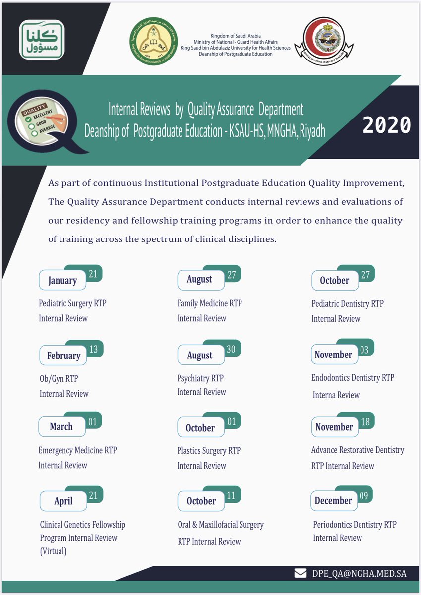 Quality Assurance Department, DPE- KSAUHS ensures the highest standards for medical training programs.