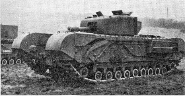 Each Churchill Squadron had two Churchill V armed with 95mm guns at Squadron HQ. On paper these were meant to lay smoke to support the advance, but were also armed with the beastly HECF round. /1 #WW2  #SWW  #History