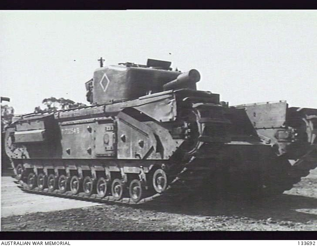 Each Churchill Squadron had two Churchill V armed with 95mm guns at Squadron HQ. On paper these were meant to lay smoke to support the advance, but were also armed with the beastly HECF round. /1 #WW2  #SWW  #History