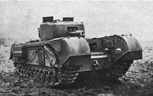 Each Churchill Squadron had two Churchill V armed with 95mm guns at Squadron HQ. On paper these were meant to lay smoke to support the advance, but were also armed with the beastly HECF round. /1 #WW2  #SWW  #History