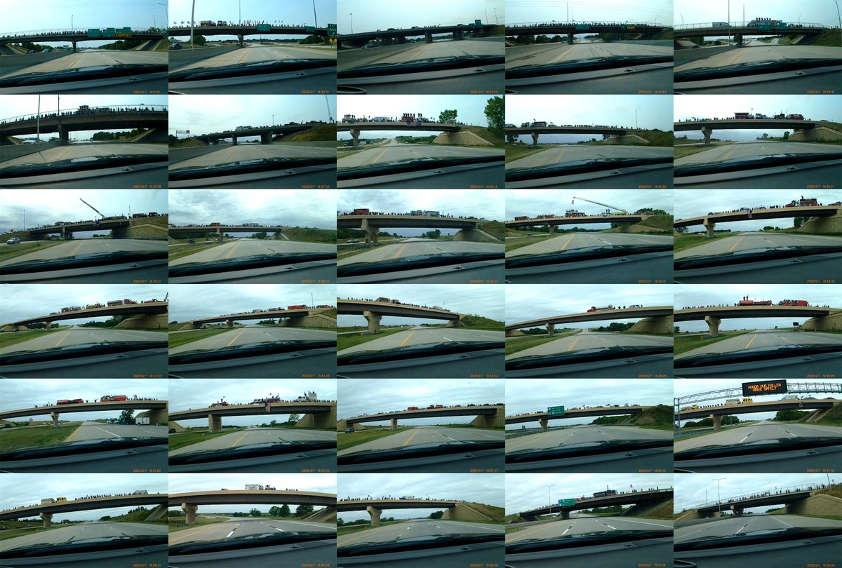 NEStatePatrol's tweet image. Nebraska, you are amazing. 

There are 30 overpasses on I-80 between 42nd in Omaha and I-180 in Lincoln on which people could show their support yesterday for @Lincoln_Police Inv. Mario Herrera. 

Here are all 30. Supporters on every one.

#SupportBlue #Nebraska #BlueFamily