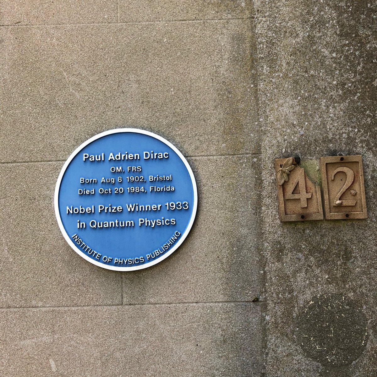 Indeed it was, and this was it, and yes, as it turns out, they are. It’s 42 Cotham Road, a house I walk past most days but only recently had spotted the plaque. Paul Dirac, in case you’re wondering, is only the most important British physicist since actual Issac Newton. Who knew?
