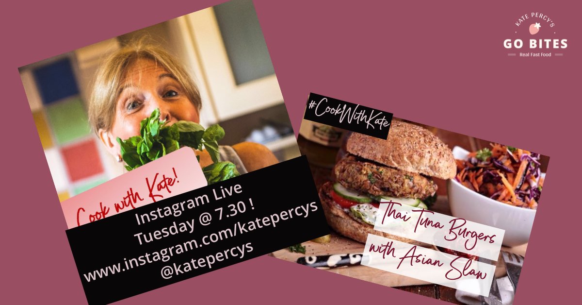 katepercys's tweet image. #CookWithKate is over on Instagram tonight - at 7.30 pm. Fast &amp;amp; Fabulous Family Food. Join @katepercys tonight for some awesome Thai Tuna Burgers! #realfastfood #enerjoy