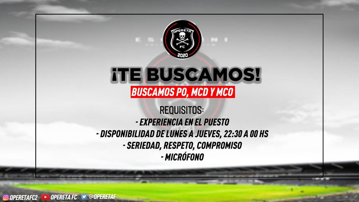 Salimos al mercado en busca de jugadores para reforzar la plantilla de cara a la próx temporada en 4ta Div de  <a href="/IESAArgentina/">IESA</a> 
Es necesario cumplir con los requisitos solicitados y contar con FIFA 21
Si estás interesado, no dudes en  enviarnos un MP.
Te esperamos!
@IESA_fichajes