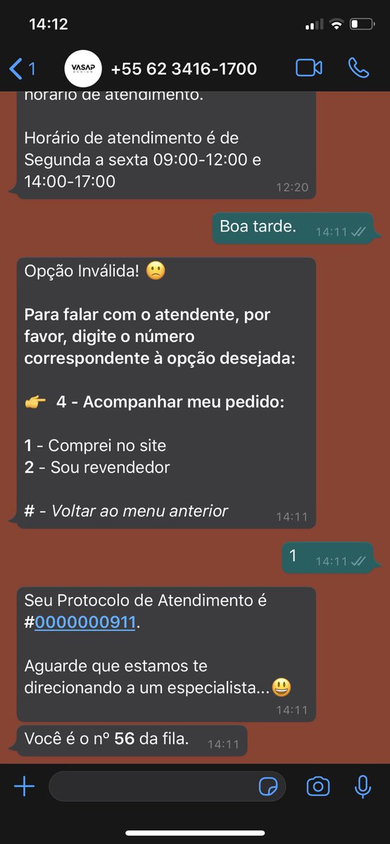 somentegabo's tweet photo. Atendimento ótimo da #vasap no WhatsApp https://t.co/cjBFaGyGoZ