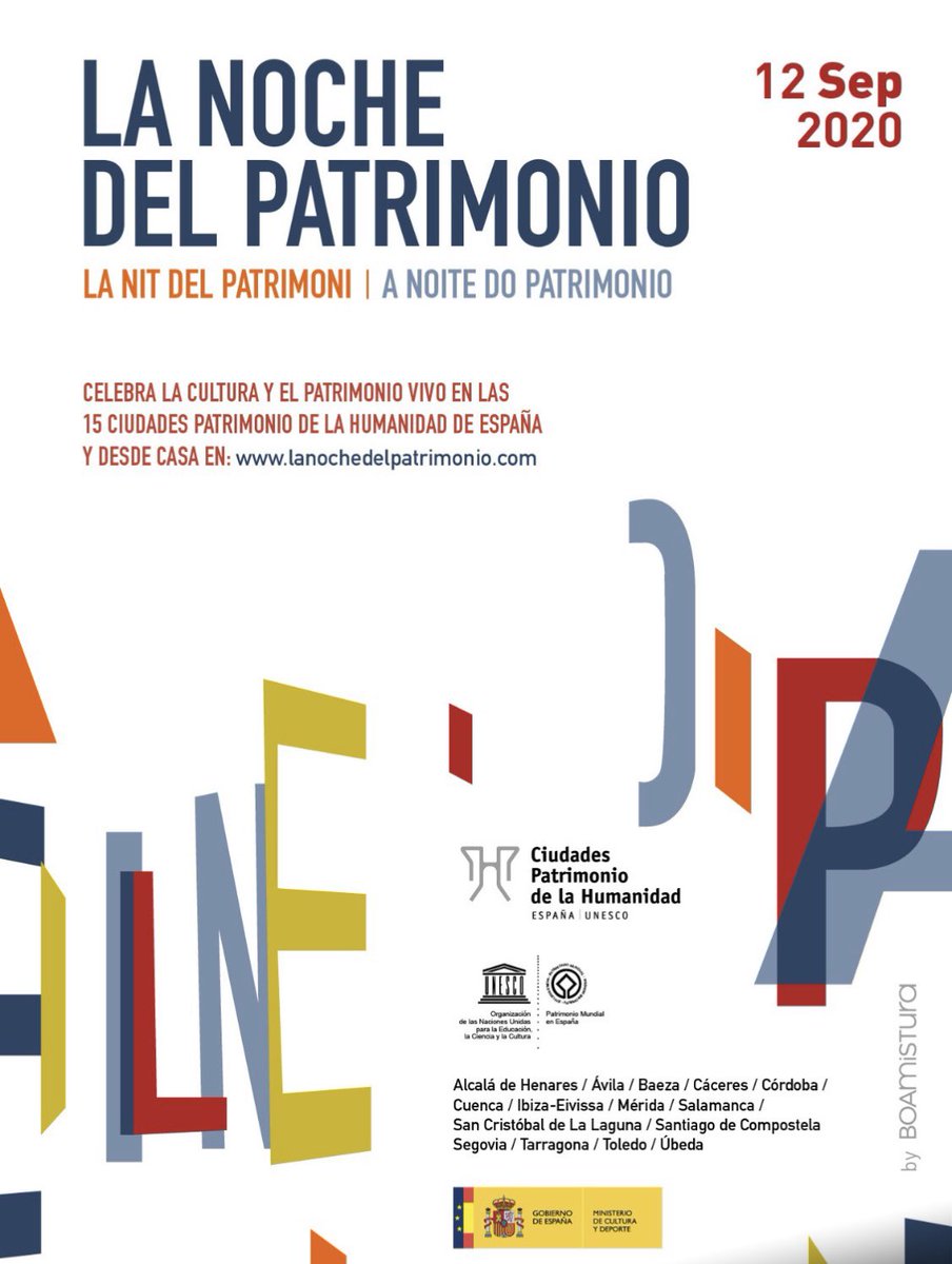 #Baeza #LaNochedelPatrimonio
 👉Sábado 12 de septiembre
🕍La Catedral y la Antigua Universidad estarán abiertas y el centro histórico iluminado
🎭Tras el espectáculo de Luz Arcas, danza tradicional y contemporánea
ℹ️lanochedelpatrimonio.com
#FestivalEscenaPatrimonio
<a href="/spain/">Spain</a> <a href="/UNESCO/">UNESCO 🏛️ #Education #Sciences #Culture 🇺🇳</a>