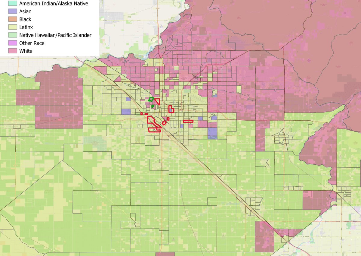 16. And as Fresno has developed outwards and northwards, the new areas are Whiter...