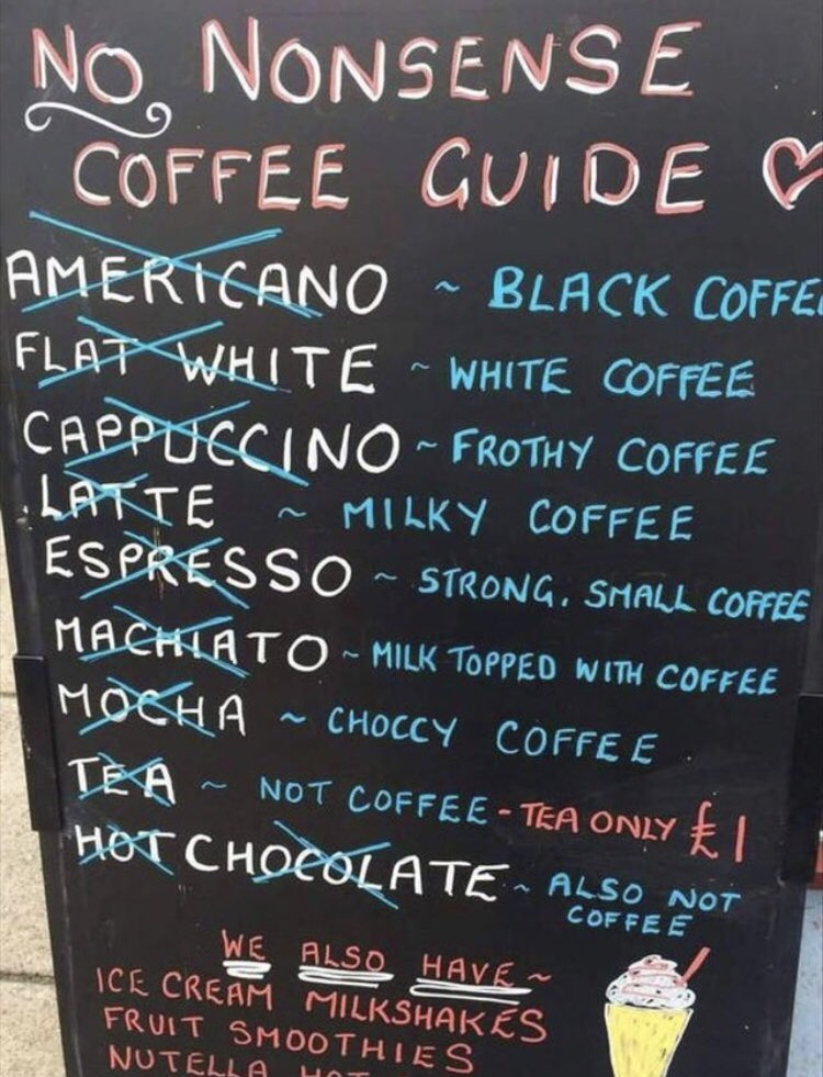 hvgoenka's tweet image. I’ve always heard fancy coffee types but never understood their meaning. So finally found this ‘No nonsense coffee guide’ - so thought let me make you wiser too!