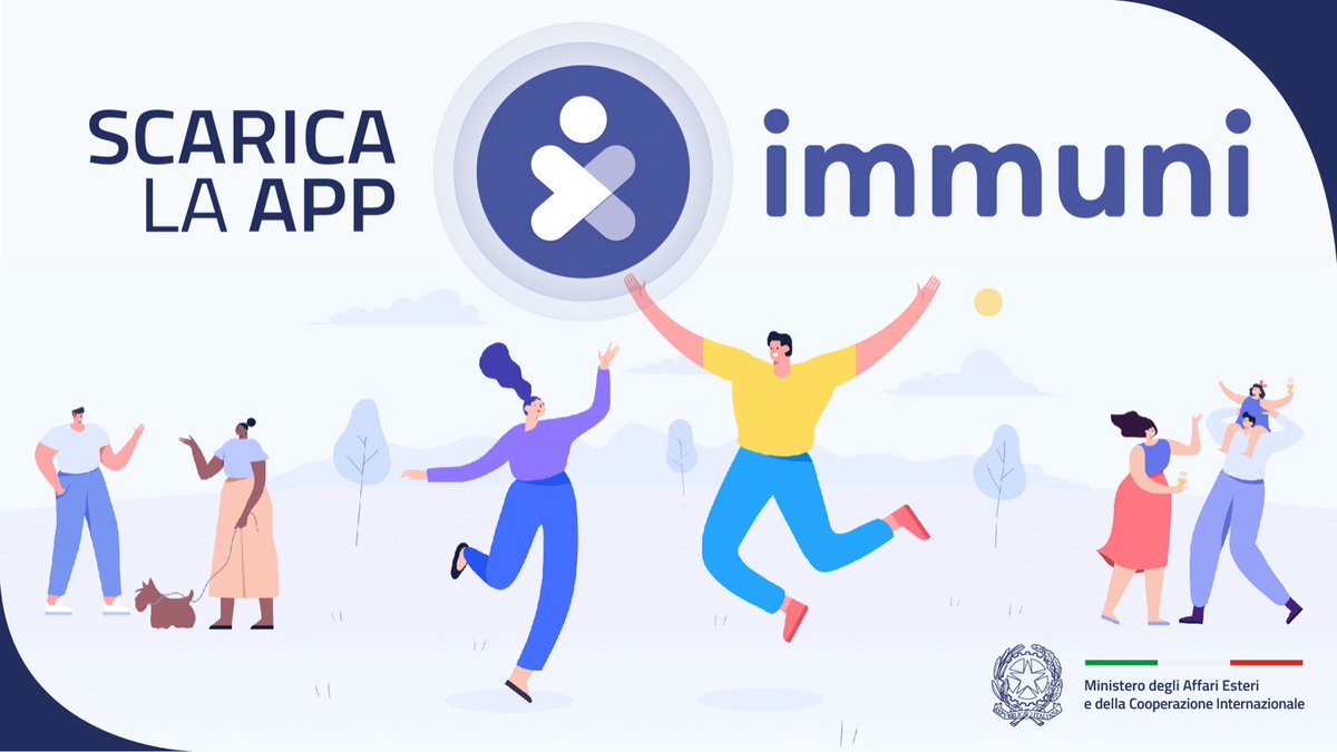ItalyMFA's tweet photo. ✈️Sei all'estero e desideri entrare in Italia? 

Scarica @immuni_app 📱 la app per il tracciamento attivo che aiuta le persone a prevenire il contagio da #COVID19 per viaggiare in sicurezza e proteggere noi e i nostri cari #IoUsoImmuni 

Scarica la APP ➡️ https://t.co/xZZfmuYz1N https://t.co/iRiV14ZyZ4