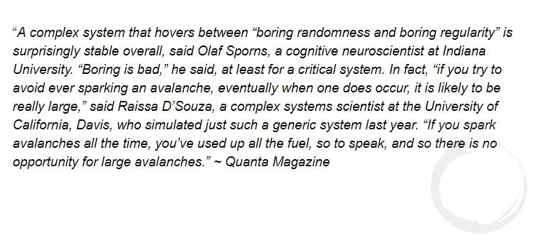 9/ Thorns perpetuate disbelief in the trend. They keep positioning/sentiment from reaching a point of criticality that = trend fragility & raises the odds of a full-blown phase-shift (reversal). This is true for all complex systems as noted by Quanta.