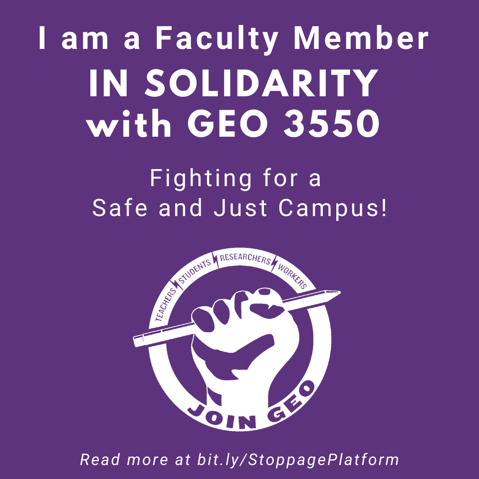 geo3550's tweet photo. FACULTY STAND WITH US! Tomorrow there is a FACULTY SOLIDARITY MARCH in support of @geo3550 &amp; our demands. Meet at the Diag at 11:15, back at the Diag by noon. Bring a sign and wear a mask; this will be a socially-distanced event. We've made you a graphic too! #StrikeForSafeCampus https://t.co/cadMt62Pz3