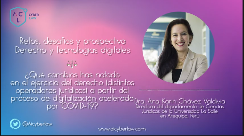 aicyberlaw's tweet photo. "Tal vez, nos enfrentamos a un futuro del derecho con más tecnología y menos abogados" 🧐

Desde Arequipa Perú, Ana Karin Chávez se une a nuestro #podcast Derecho y tecnologías digitales 🤩
#cyberlaw 
En 5 minutos escucha su reflexión completa en:

https://t.co/6gLcNp5bSh https://t.co/2gkxQLhWKa