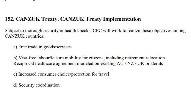 1/5In 2018, The Conservative Party of Canada adopted the CANZUK Treaty as official policy.Conservative Party of CanadaPolicy DeclarationPolicy 152. https://cpcassets.conservative.ca/wp-content/uploads/2020/02/03153653/8a1184b72cf8450.pdf