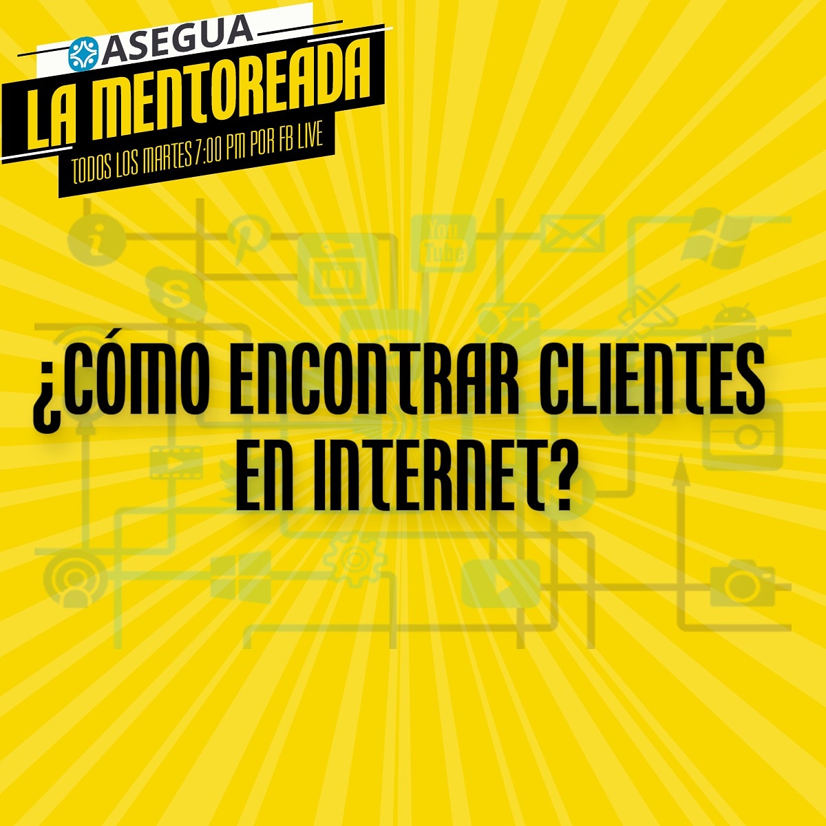 Internet ofrece un mundo de posibilidades, informacion de todo tipo y por supuesto cliente para tu negocio. 

Acompañanos al programa de hoy a las 7:00pm en el que te daremos algunas ideas practicas de cómo encontrar clientes y así aumentar tus ventas!!!

#CreandoGuate