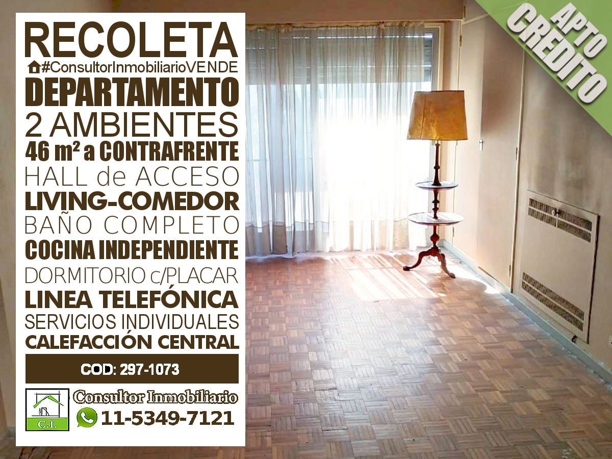 CI_Inmuebles's tweet photo. 🏠#ConsultorInmobiliarioVENDE Noble #depto #2ambientes en avenida d/#Recoleta c/living, #balcónFrancés #aContrafrente
dormitorio y #bañoCompleto. ☎️, placar, aire y #aRefaccionar
Ideal p/renta. Cód:297-1074
FOTOS👉https://t.co/lPvIyy2TrZ
INFOxWhatsApp 11-5349-7121
#BuenMiercoles https://t.co/QQCIR9PsRy