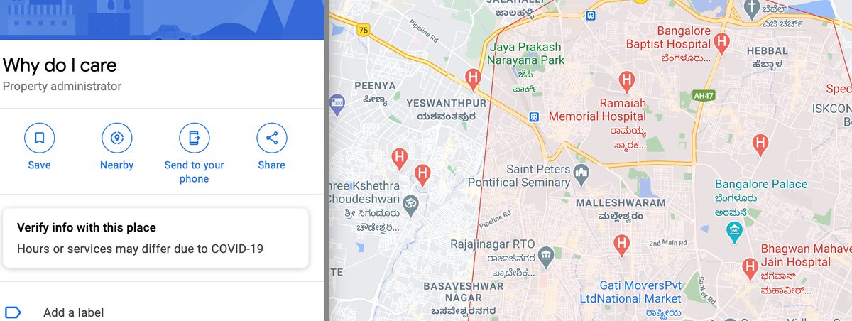 And deep inside India, a "property administrator" created in Google Maps a place called "Why do I care"  https://www.google.com/maps/place/Why+do+I+care/@13.0098888,77.4390051,11z/data=!4m5!3m4!1s0x3bae17ba2053b95f:0x97d04f49a3c6e16e!8m2!3d13.0098076!4d77.5790814 Please help me find more places with odd names that shouldn't be in Google Maps (that therapist DOES exist, btw) (3/..)