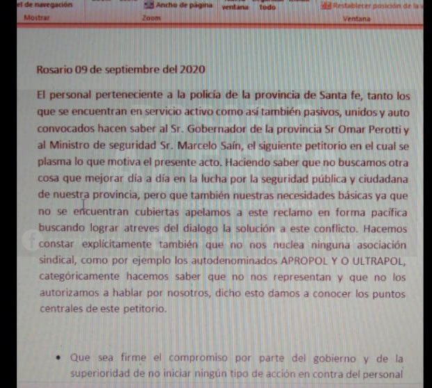 leodelga2's tweet photo. Mañana a las 9 en Jefatura un grupo de familiares de policías entregarán este petitorio a las autoridades del Gobierno provincial pidiendo recomposición salarial y demás  elementos que son de utilidad para la realización de la labor diaria. Luego darán una conferencia de prensa https://t.co/IUdRHibErl