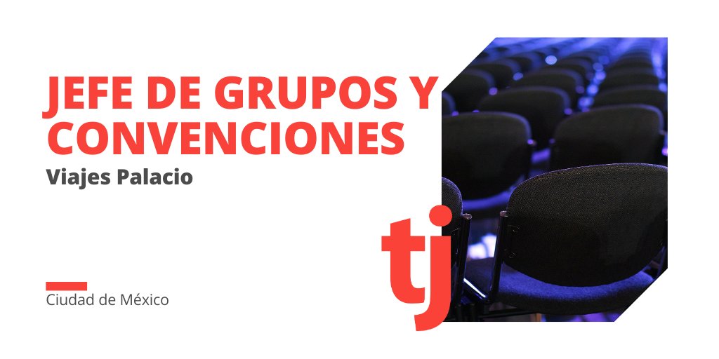 Turijobsmexico's tweet photo. #ofertalaboral 🔎 Viajes Palacio está en busca de Jefe de Grupos y Convenciones en Ciudad de México, si tienes experiencia en el área y deseas unirte al equipo ¡Totalmente Palacio! ¡Inscríbete aquí!  👉 https://t.co/zpGSxMtRmf #empleomexico #vacante https://t.co/btwhQmHuMZ