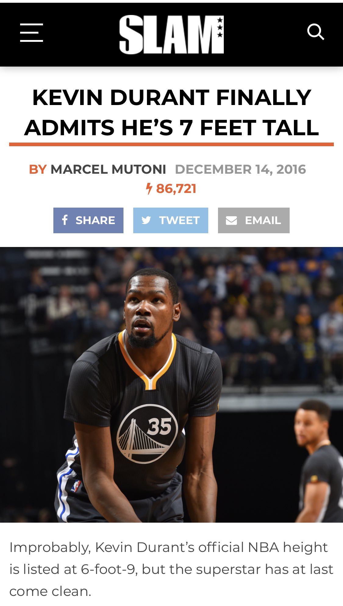 Tate Frazier on X: Durant's height mystery by the headlines https