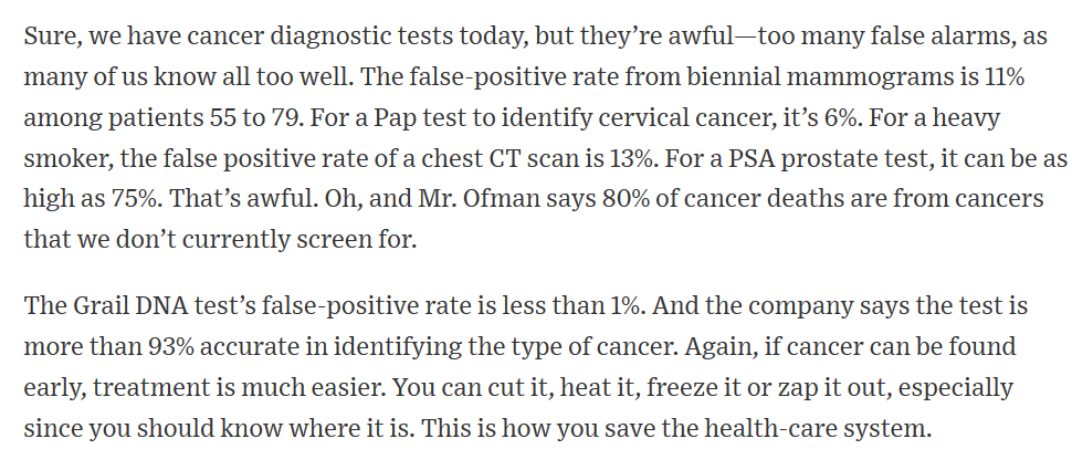 Cool innovation in cancer screening: liquid biopsySignals (methylation status) from blood samples + DNA sequencing https://www.wsj.com/articles/cancer-screening-leaps-forward-11593973586 $ILMN  $GH  #Grail