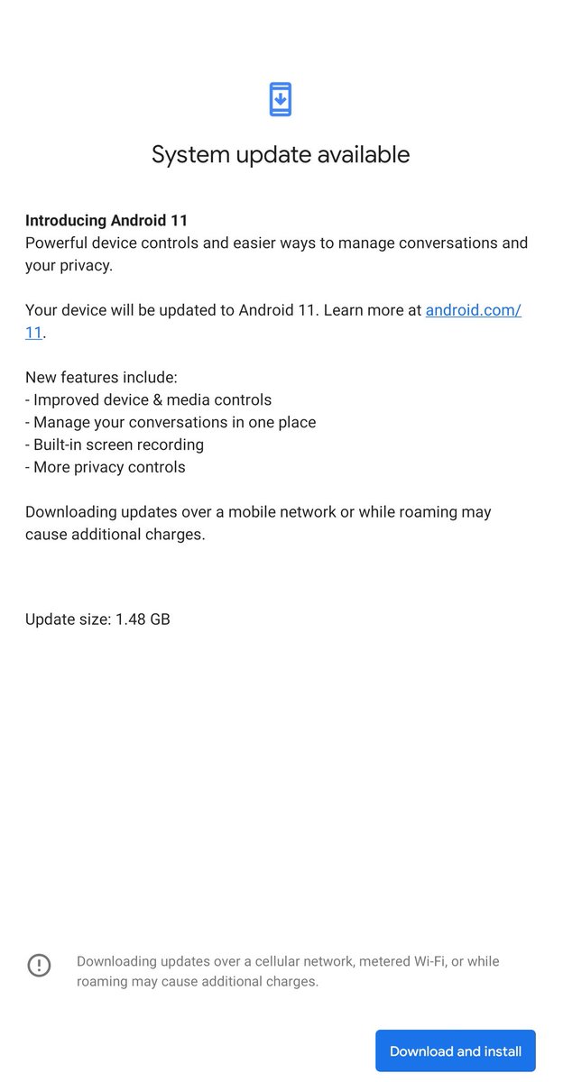 #Google drops the #Android11 update quietly. #TeamPixel