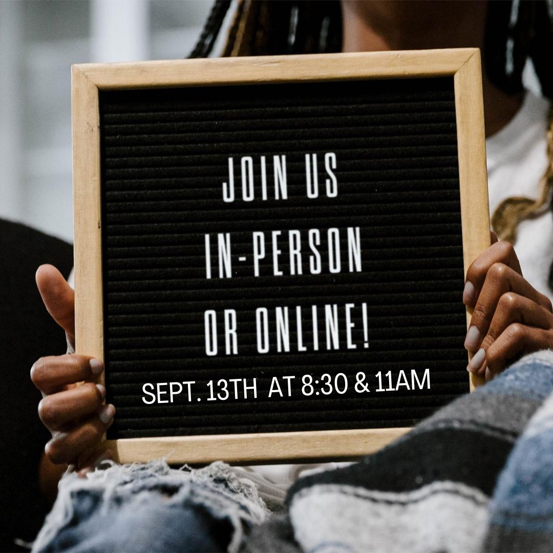 Starting SEPT 13 we will be gathering IN PERSON &amp; ONLINE! 
Service times: 8:30a &amp; 11a
In person? Online? Please take a minute to fill out the registration form and let us know where to look for you on Sunday morning! 
 buff.ly/3lHKVSG