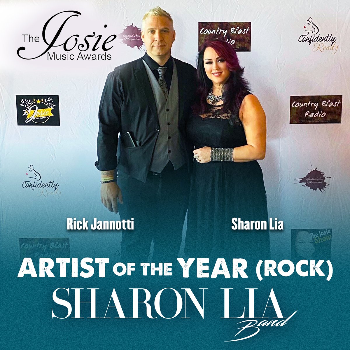 SharonLiaBand's tweet photo. 🎶 🎸 So happy and grateful for this win!! I consider it an honor to be named #BestRockArtist Of The Year @ this year's @josiemusicawards! Thank you to my band, producers, family, &amp; friends for your ♥️ and for putting up with our passion! 

#JosieMusicAwards https://t.co/PwCy7oNJQN
