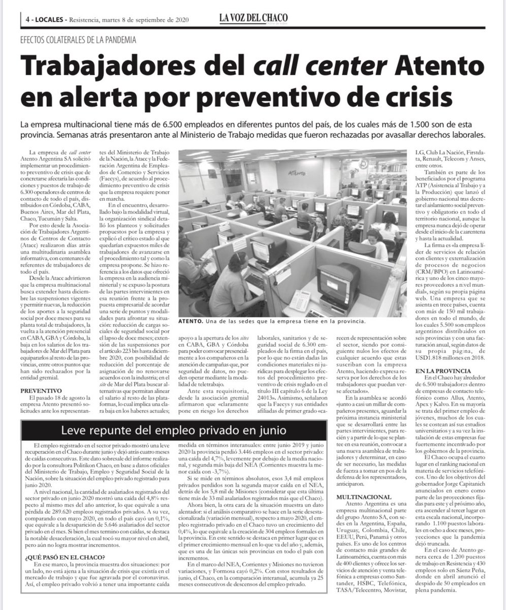 AtaccOficial's tweet photo. Trabajadores del call center atento en alerta por preventivo de crisis https://t.co/zjAAlW3SBX