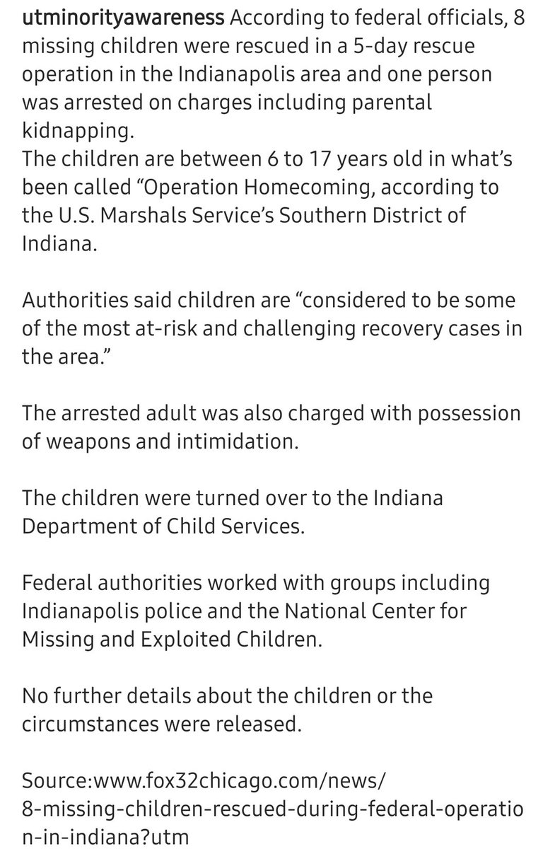 U.S. Marshals 5-Day operation to rescue 8 children in Indiana! 👏🏼❤ Thank you!!
#recovered #missingchildren #found #sextraffickingawareness #humantrafficking #indiana #missingandexploitedchildren 
#saveourchildren #sexualabuse #savethechildren #kidnapped