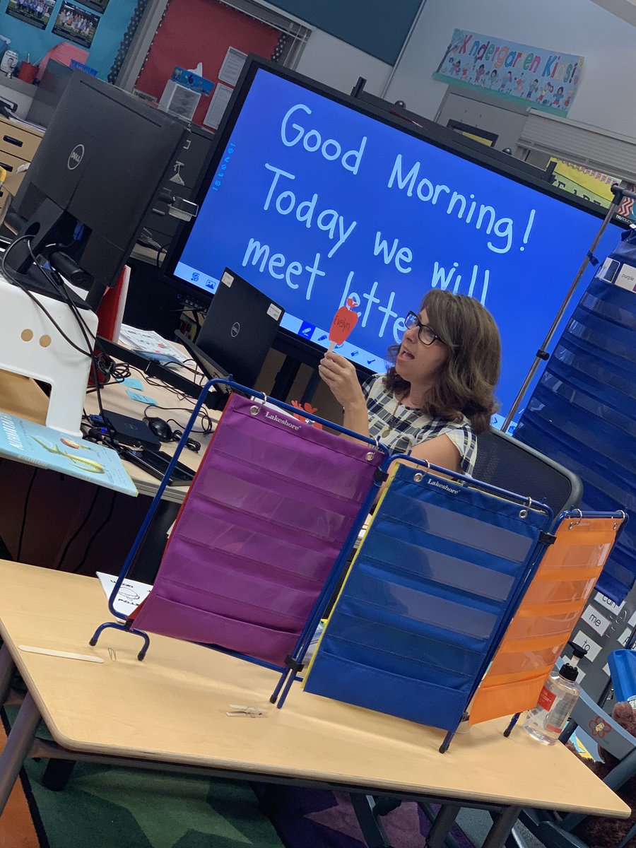 Our TK teacher, Mrs. Kyriacou during one of her first Zooms with students. She looks like she’s been doing this for years! #pvproud