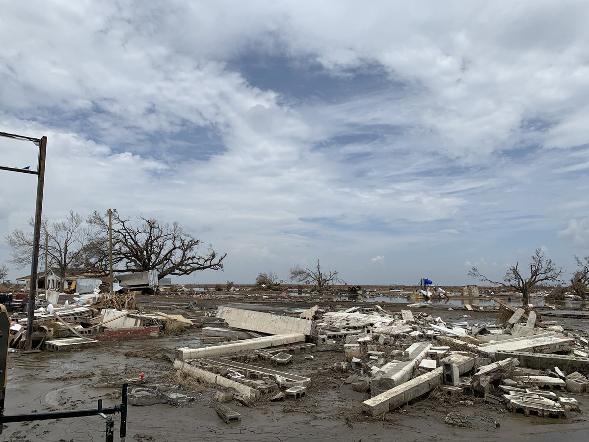 Residents told me this intersection essentially constituted “downtown” in Creole, La., with a little restaurant and quick stop, and it’s pretty much wiped out.