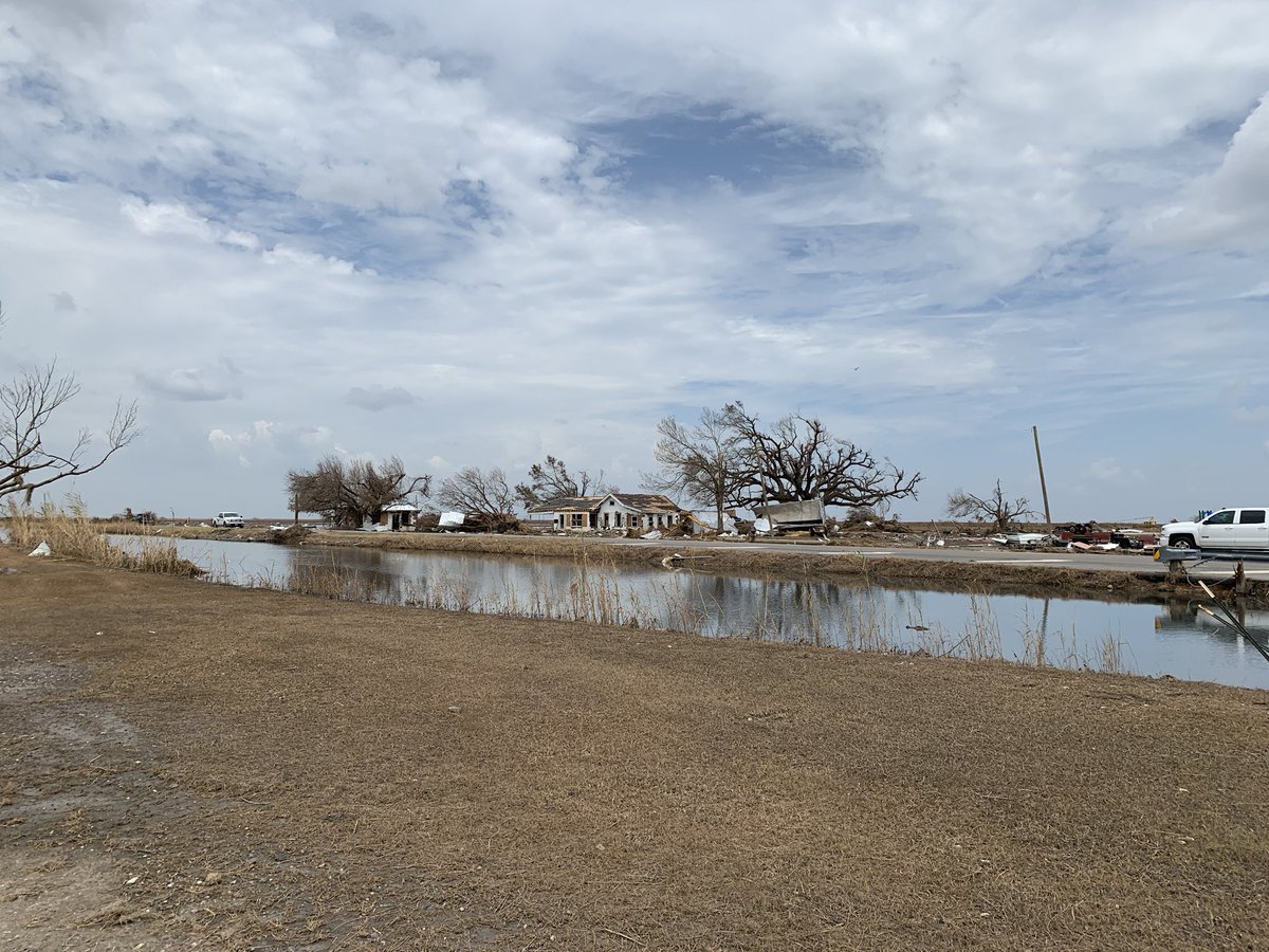 Residents told me this intersection essentially constituted “downtown” in Creole, La., with a little restaurant and quick stop, and it’s pretty much wiped out.