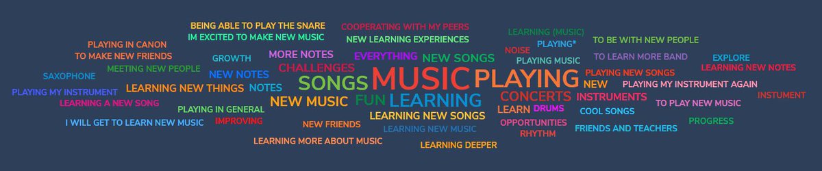Mrs_Friend_MMS's tweet photo. One more from today. . . students also shared what they were excited for this year in band. Overall, lots of excitement for learning new music and working together as a team!! @LCPS_Mercer #bandteacher #teachertweet #ROARasONE #inspiration https://t.co/Zq5rM2uAFM