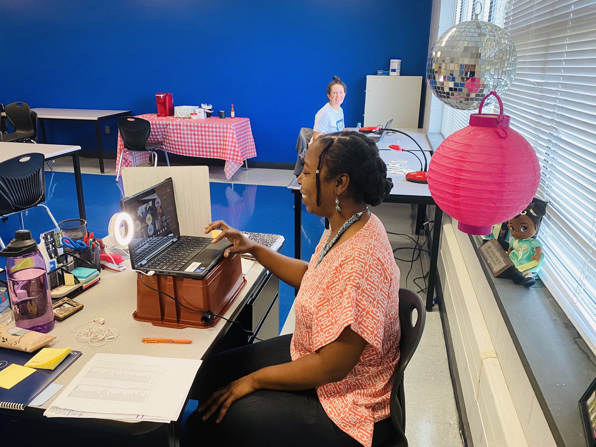 Hyeklazz's tweet image. This is what LIVE instruction looks like at @AJ_Prep_Academy!  #SocialDistancing #remotelearning #LIVEinstruction #superHeros