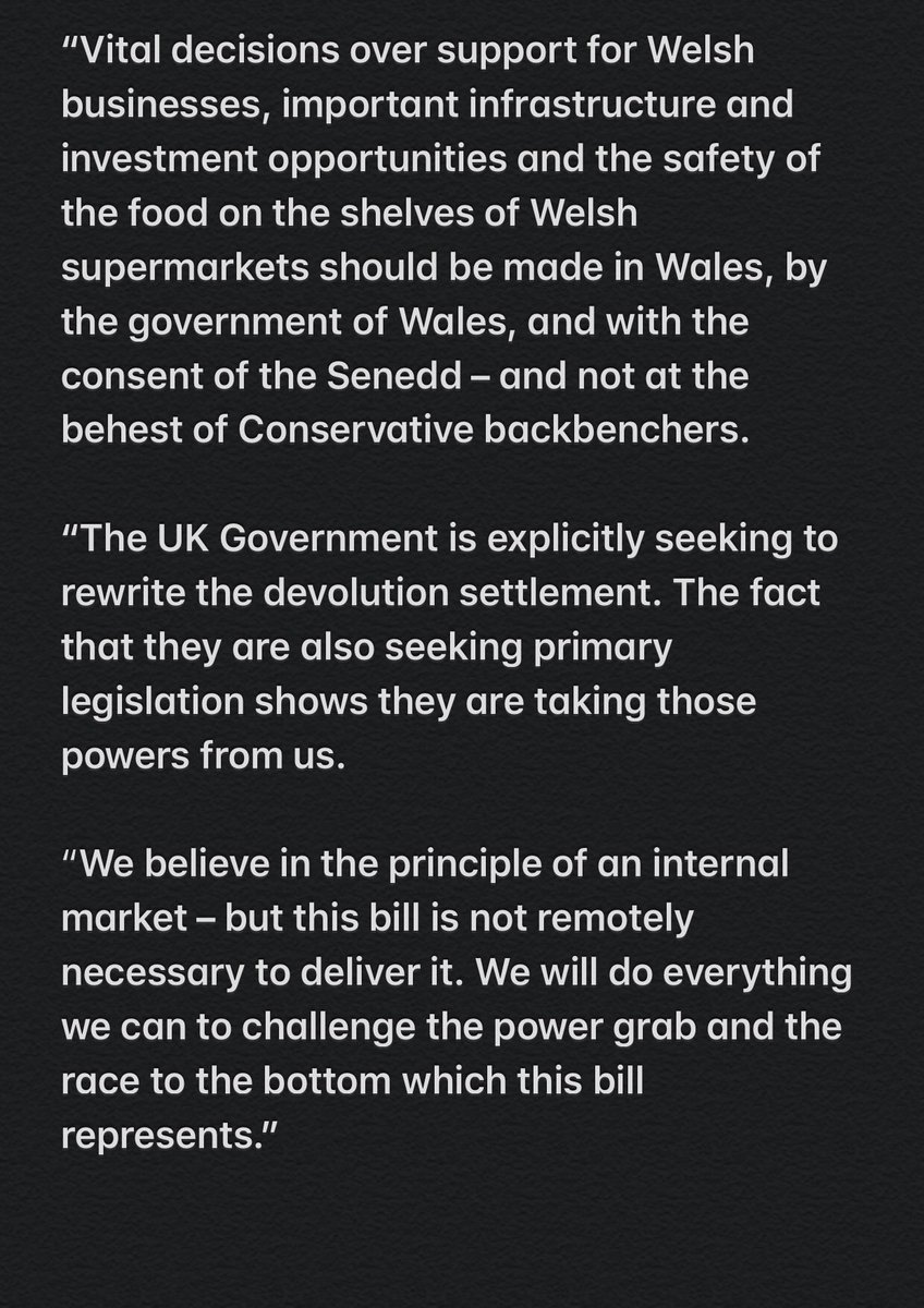 adrianmasters84's tweet photo. “The U.K. Government plans to sacrifice the future of the union by stealing powers from the devolved administrations.’ -     Wales’ Counsel General Jeremy Miles angrily attacks the Internal Market Bill https://t.co/yEbynVlJAI