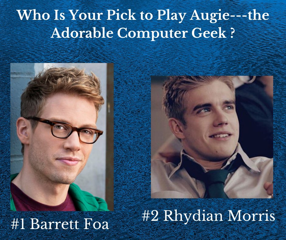 juliebellon's tweet photo. Okay, friends, you know my next Griffin Force book, Second Chance, features Augie, the lovable computer geek of the team. I'm trying to decide which of these actors best fits him. What do you think? #books #ifmybooksweremovies #bookcasting #justforfun https://t.co/1rxHB80Erf