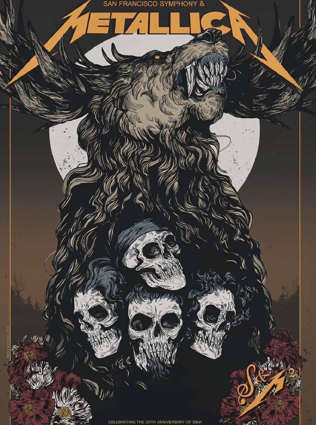Wolfskulljack It S Been One Year To The Day That The Night 2 Poster For Metallica S M2 Show Was Released This Poster Wasn T Commissioned Until I Completed The First One And