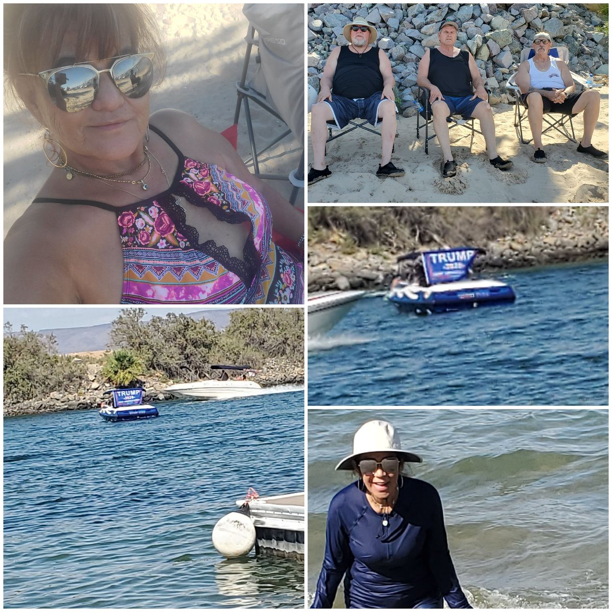 Me hubby freinds hang out river trump boat parade az 🎼🎵🎶🍹🇺🇸