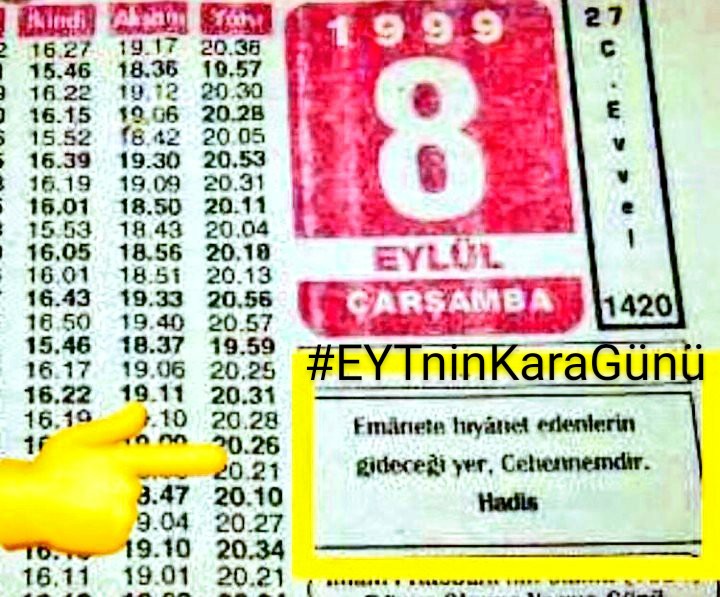 #EYT linin KaraGünü8EYLÜL1999