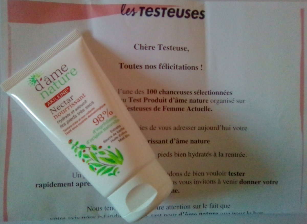 angie_pix's tweet photo. Très contente de ma sélection pour découvrir le Nectar nourrissant d’âme nature adapté aux pieds secs #nectarnourrissant #LesTesteuses #damenatureasepta @femmeactuelle @LaboASEPTA #TestProduit #Testeuse https://t.co/OY8M9BkSCV