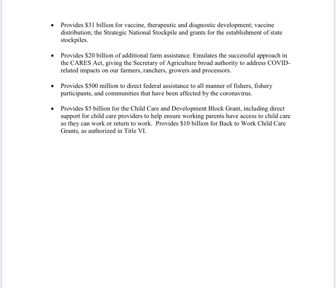 It would essentially codify Trump executive order on jobless benefits. It also would provide two years of tax credits for people to use for private schools (a school choice plan promoted by Cruz and others), would extend PPP by $257B, provide $16B for testing, $105B for schools.