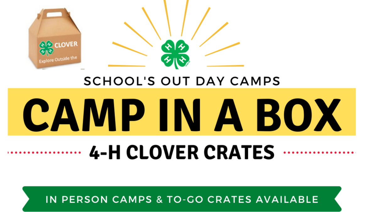 Dubuque4h's tweet photo. 📣School's Out Day Camp Registration is now OPEN! 📣

📦These "Camps in a Box" will give your kids a great learning experience while keeping them safe and healthy when they are off on Fridays.

To find out more and to register go here!
📆➡️ https://t.co/rkU4PUpwsn https://t.co/ZjSucyHPd5