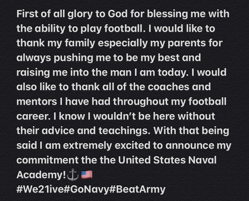 TylerNarayan5's tweet photo. Committed!!!#GoNavy #BeatArmy https://t.co/JdI43q7oCl
