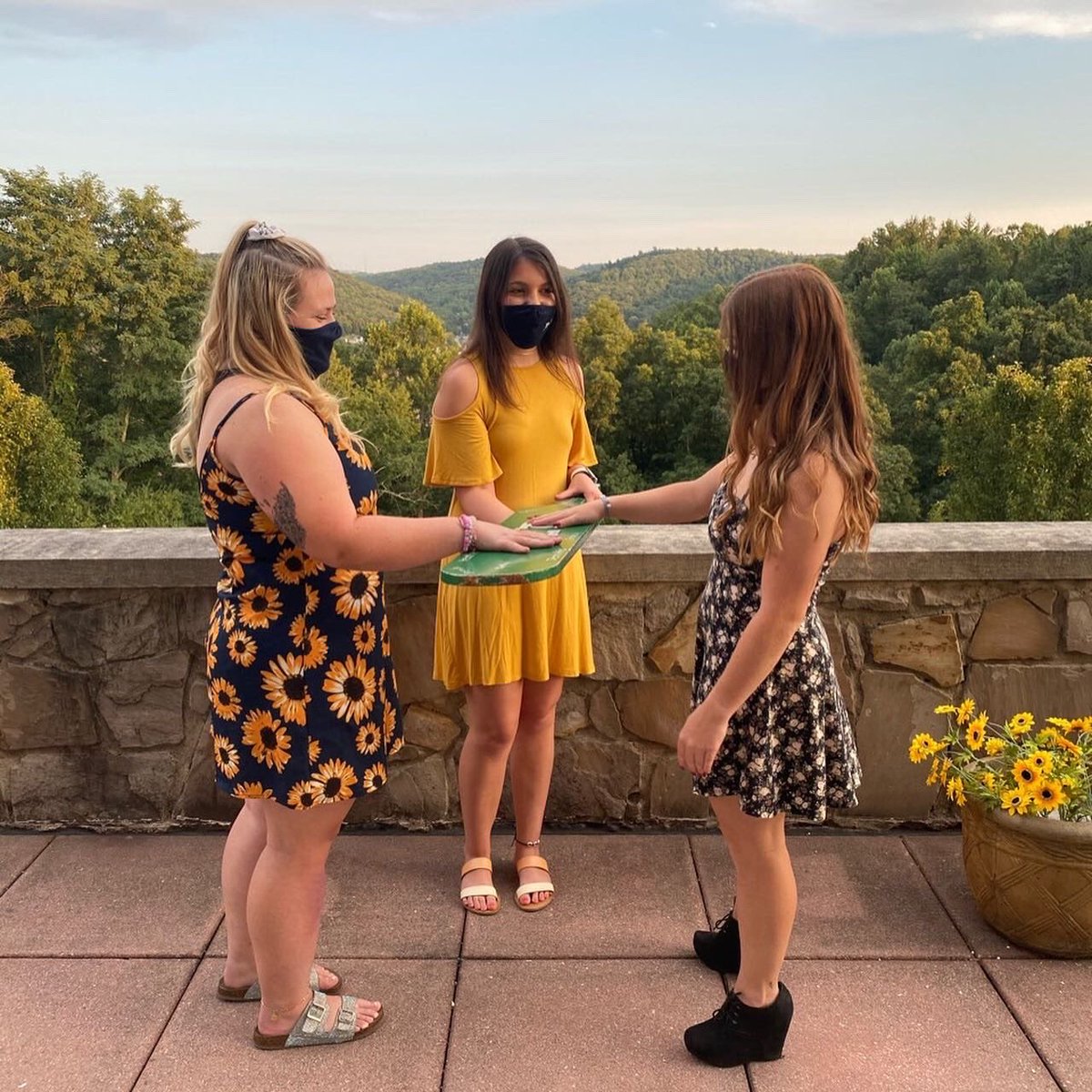 Yesterday we were finally able to induct our 4 new members from spring recruitment! Welcome to the sisterhood ladies 💚💚